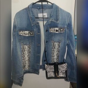 His Mistake Denim Jacket with matching purse